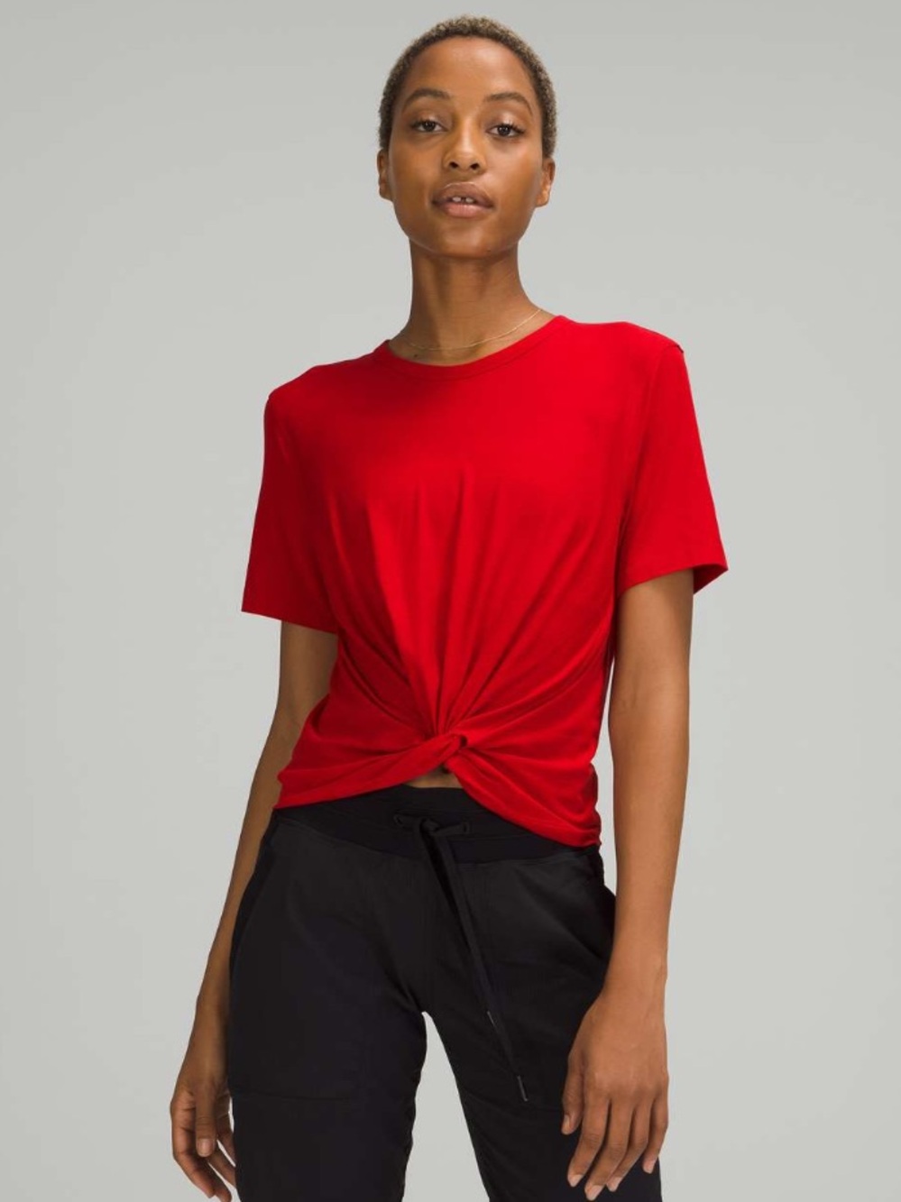 Lululemon Crescent Tee - Dark Red Size 6 Small Pima Cotton - Picture 3 of 7